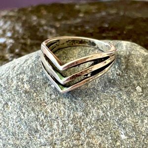 Sterling  Silver Triple Band Vintage Ring